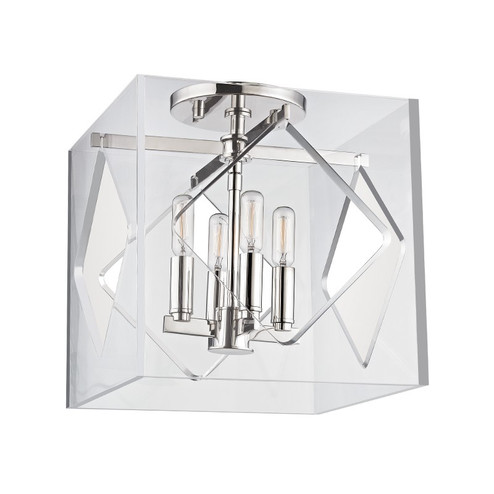 Travis Four Light Semi Flush Mount in Polished Nickel (70|5912FPN)