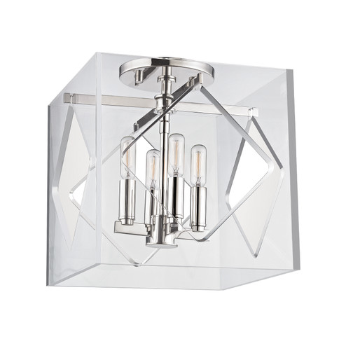 Travis Four Light Flush Mount in Polished Nickel (70|5912FPN)