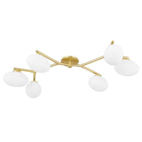 Wagner Six Light Semi Flush Mount in Aged Brass (70|5541AGB)