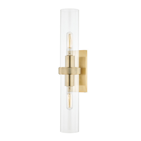 Briggs Two Light Wall Sconce in Aged Brass (70|5302AGB)