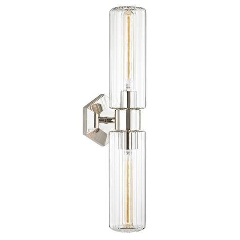 Roebling Two Light Wall Sconce in Polished Nickel (70|5124PN)