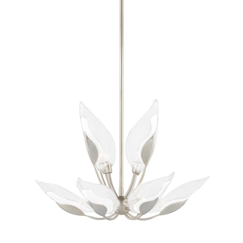 Blossom Ten Light Chandelier in Silver Leaf (70|4829SL)