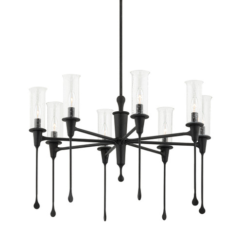 Chisel Eight Light Chandelier in Black Iron (70|4131BI)