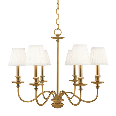 Menlo Park Six Light Chandelier in Aged Brass (70|4036AGB)