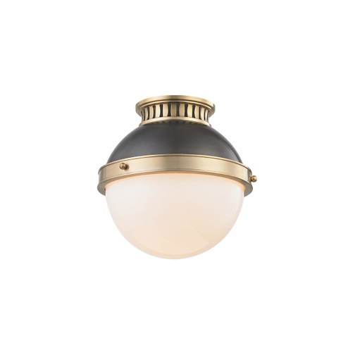 Latham One Light Flush Mount in Aged Brass/Distressed Bronze (70|4009ADB)