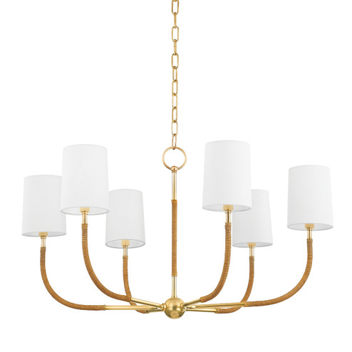 Webson Six Light Chandelier in Aged Brass (70|3534AGB)