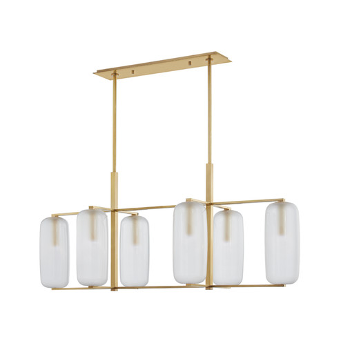 Pebble Six Light Island Pendant in Aged Brass (70|3476AGB)