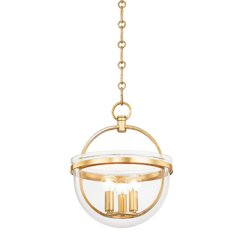 Malloy Three Light Lantern in Vintage Gold Leaf (70|3315VGL)
