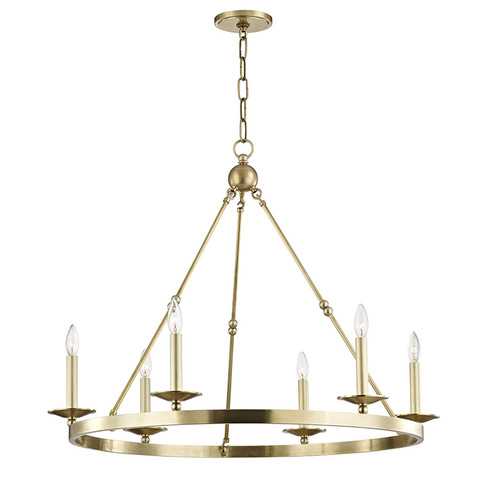 Allendale Six Light Chandelier in Aged Brass (70|3206AGB)