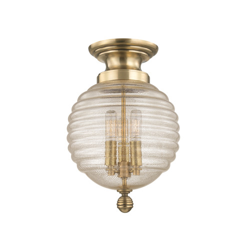 Coolidge Three Light Flush Mount in Aged Brass (70|3200AGB)