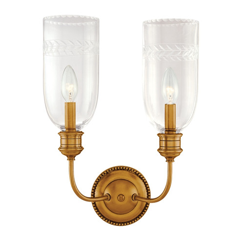 Lafayette Two Light Wall Sconce in Aged Brass (70|292AGB)