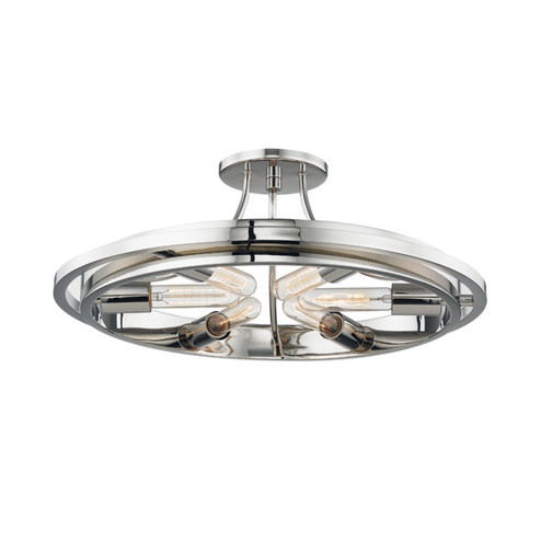 Chambers Six Light Flush Mount in Polished Nickel (70|2721PN)
