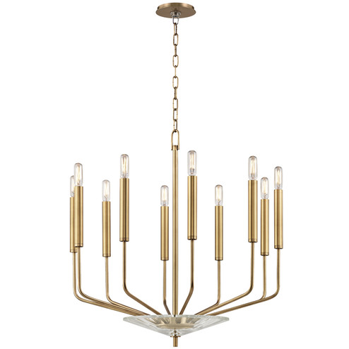 Gideon Ten Light Chandelier in Aged Brass (70|2610AGB)