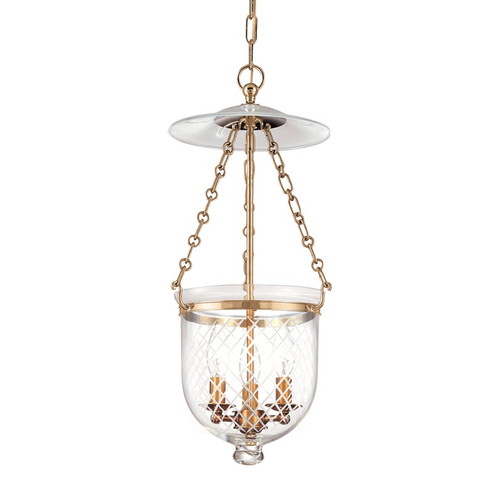 Hampton Three Light Pendant in Aged Brass (70|252AGBC2)