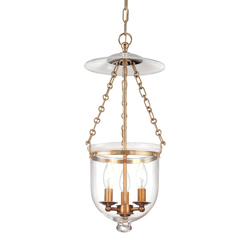 Hampton Three Light Pendant in Aged Brass (70|252AGBC1) Hampton Three Light Pendant in Aged Brass (70|252AGBC1)