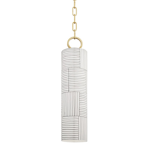 Brookville One Light Pendant in Aged Brass (70|2384AGBST)