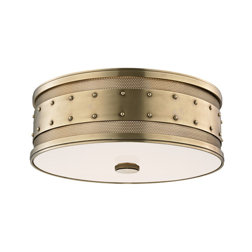 Gaines Three Light Flush Mount in Aged Brass (70|2206AGB)