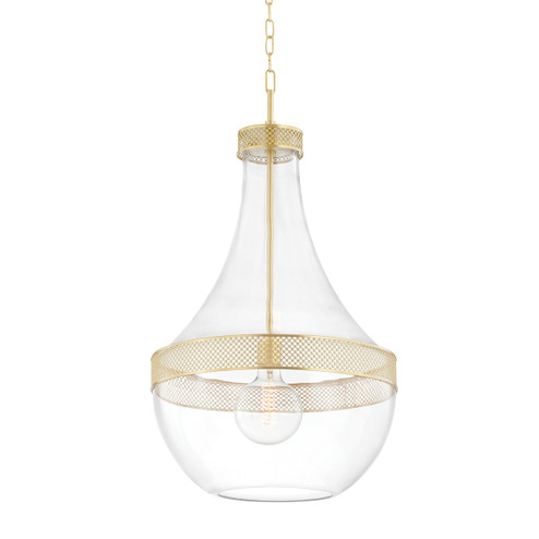 Hagen One Light Pendant in Aged Brass (70|1817AGB)