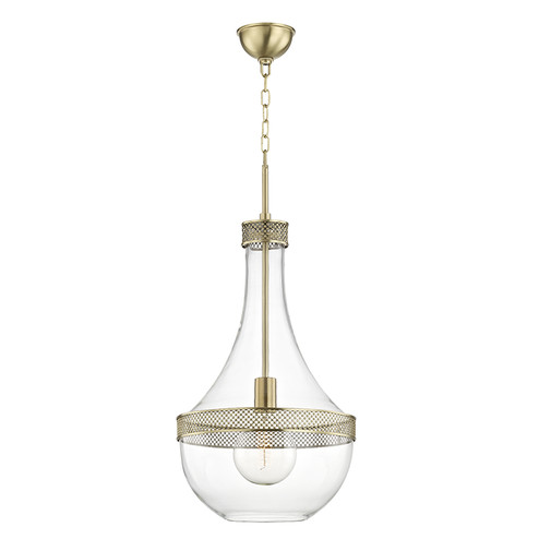 Hagen One Light Pendant in Aged Brass (70|1814AGB)