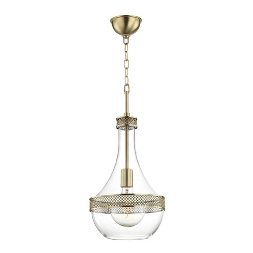 Hagen One Light Pendant in Aged Brass (70|1810AGB)