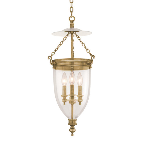 Hanover Three Light Pendant in Aged Brass (70|142AGB)