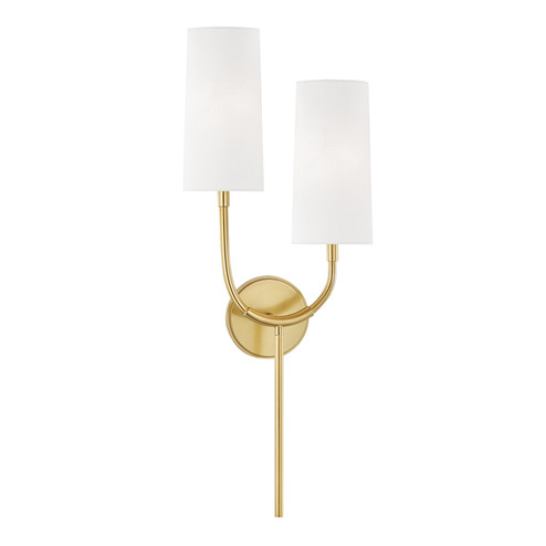 Vesper Two Light Wall Sconce in Aged Brass (70|1422AGB)