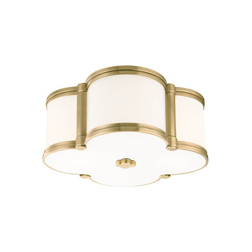 Chandler Two Light Flush Mount in Aged Brass (70|1212AGB)
