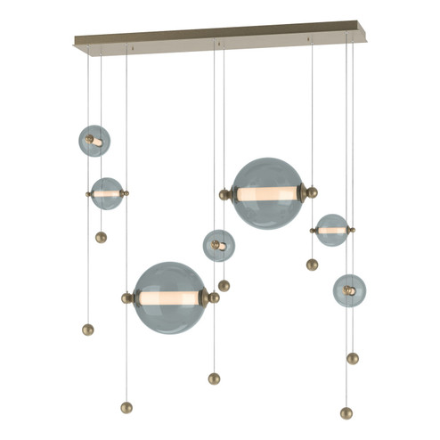 Abacus Abacus 7-Light Double Linear LED Pendant in Soft Gold (39|139054LEDSTND84YL0694)