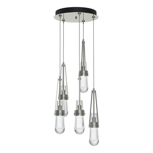 Link Link 5-Light Clear Glass Pendant in Sterling (39|131127SKTSTND85ZM0434)