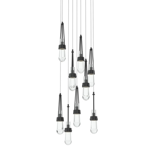 Link Link 9-Light Clear Glass Pendant in Black (39|131108SKTLONG10ZM0434)