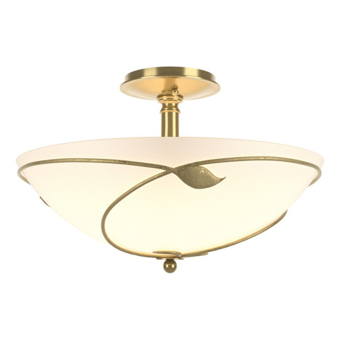 Leaf Three Light Semi Flush Mount in Modern Brass (39|126732SKT86GG0052)