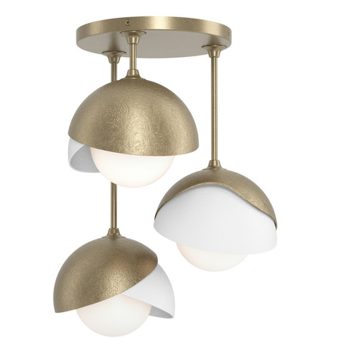 Brooklyn Three Light Semi-Flush Mount in Soft Gold (39|121374SKT8402GG0711)