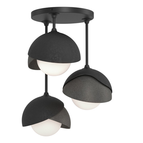 Brooklyn Brooklyn 3-Light Double Shade Semi-Flush in Black (39|121374SKT1020GG0711)
