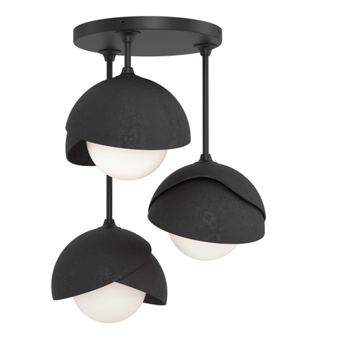 Brooklyn Three Light Semi-Flush Mount in Black (39|121374SKT1010GG0711)