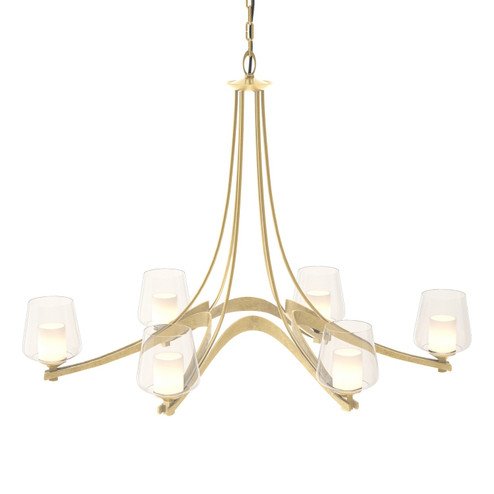 Ribbon Six Light Chandelier in Modern Brass (39|104116SKT86ZU0291)