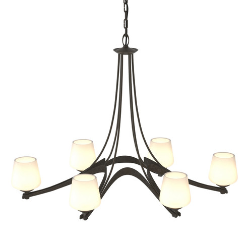 Ribbon Six Light Chandelier in Dark Smoke (39|104106SKT07GG0236)