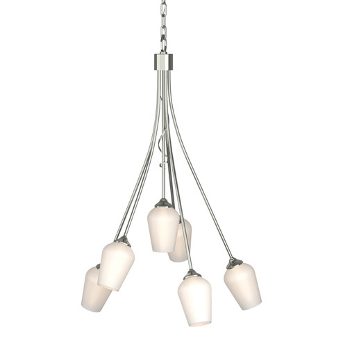 Flora Six Light Chandelier in Sterling (39|103043SKT85GG0303)