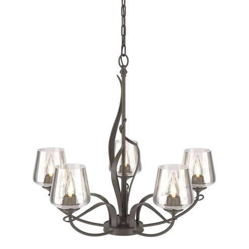 Flora Five Light Chandelier in Dark Smoke (39|103040SKT07ZM0236)
