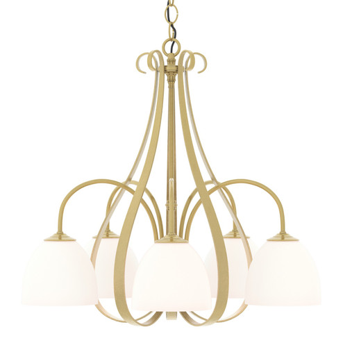 Sweeping Taper Five Light Chandelier in Modern Brass (39|101445SKT86GG0001)