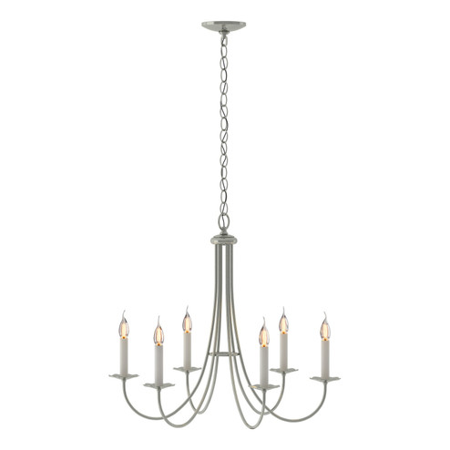 Simple Lines Six Light Chandelier in Sterling (39|101160SKT85)