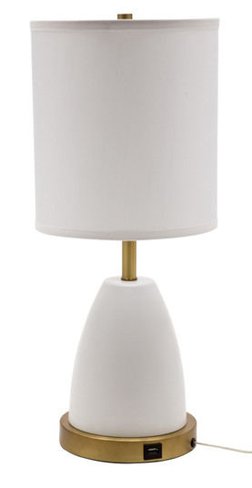 Rupert One Light Table Lamp in White With Weathered Brass Accents (30|RU751WT)