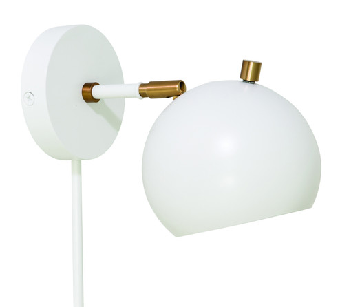 Orwell LED Wall Sconce in White With Weathered Brass Accents (30|OR775WTWB)