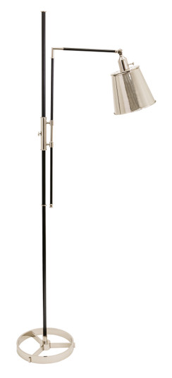 Morgan One Light Floor Lamp in Black With Polished Nickel (30|M601BLKPN)