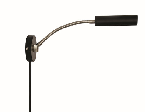 Fusion LED Wall Swing Lamp in Black With Satin Nickel Accents (30|FN175BLKSN)