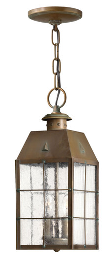 Nantucket LED Hanging Lantern in Aged Brass (13|2372AS)