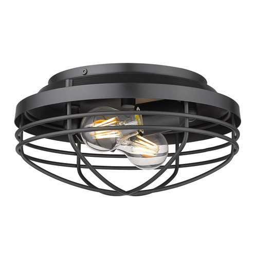 Seaport Two Light Flush Mount in Matte Black (62|9808FMBLK)