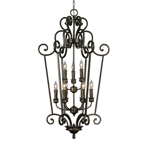 Heartwood Nine Light Foyer Pendant in Burnt Sienna (62|8063CG9BUS)