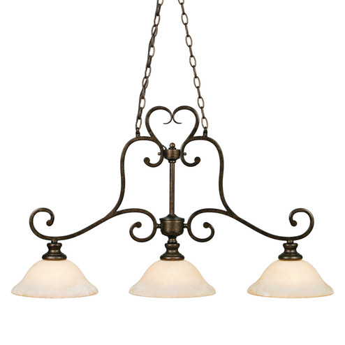 Heartwood Three Light Linear Pendant in Burnt Sienna (62|806310BUS)