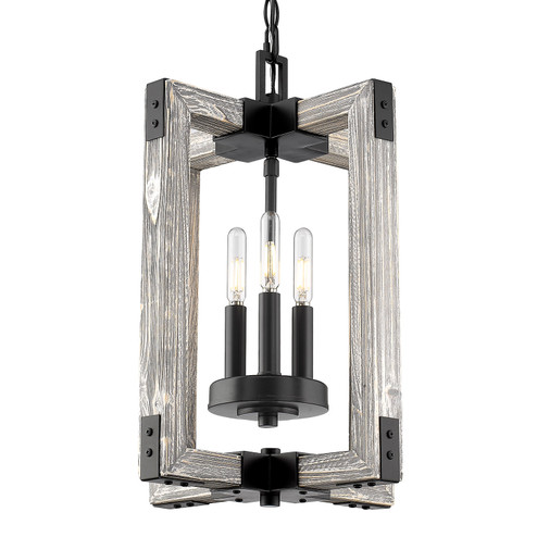 Lowell Three Light Pendant in Matte Black (62|78083PBLK)