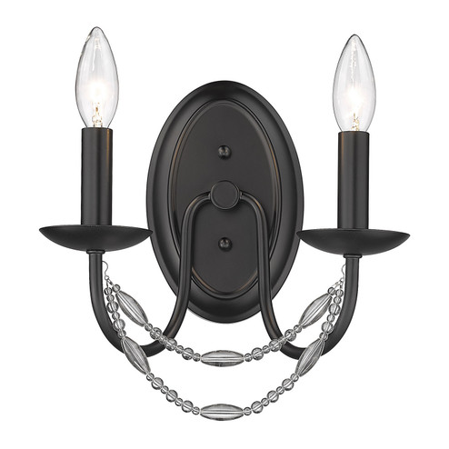 Mirabella Two Light Wall Sconce in Matte Black (62|76442WBLK)